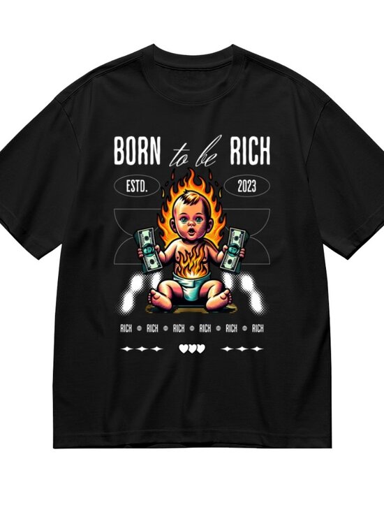 Born to Be Rich Graphic Baby Tee - Black - Picture 3 of 5